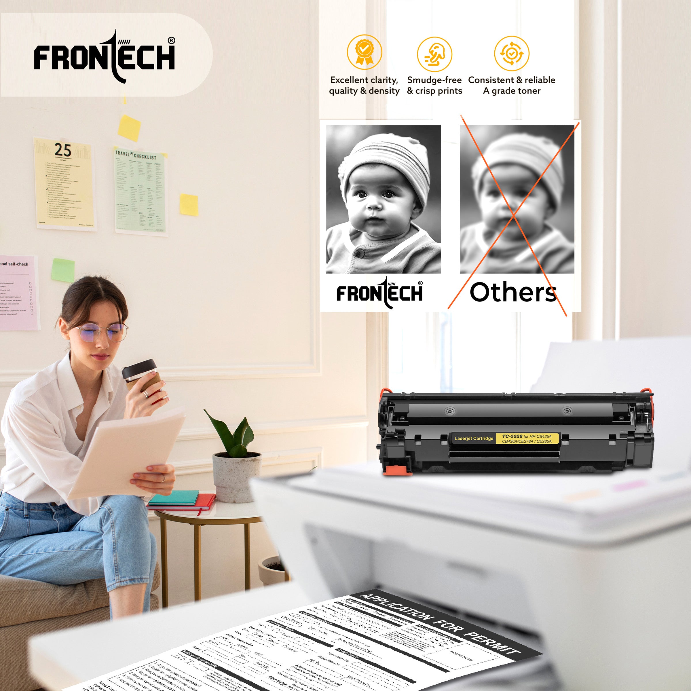 Frontech CB435A/CB436A/CE278A/CE285A Toner Cartridge | Compatible with HP P1106-P1606 Series (TC-0028) Frontech CB435A/CB436A/CE278A/CE285A Toner Cartridge | Compatible with HP P1106-P1606 Series (TC-0028)